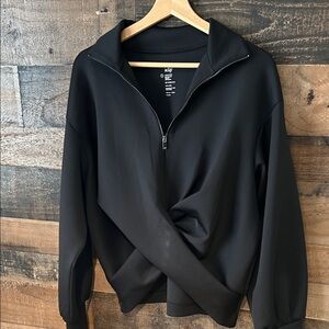 ADAY Black "With a Twist" zip up top / pullover Scuba -Brand Closing / Sold Out